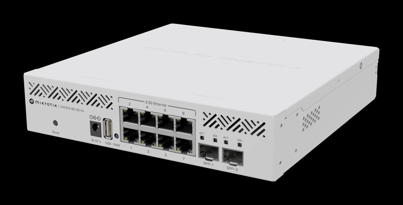 سوئیچ شبکه میکروتیک CRS310-8G+2S+IN