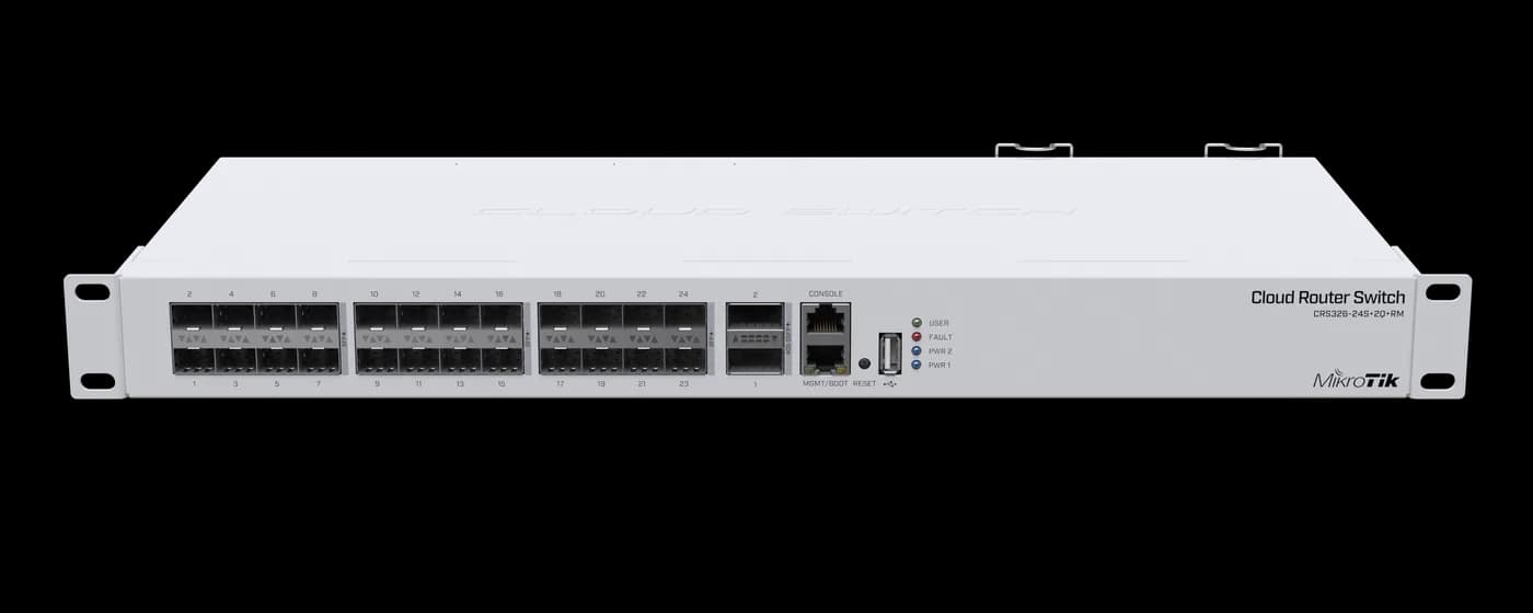 سوئیچ شبکه میکروتیک CRS326-24S+2Q+RM