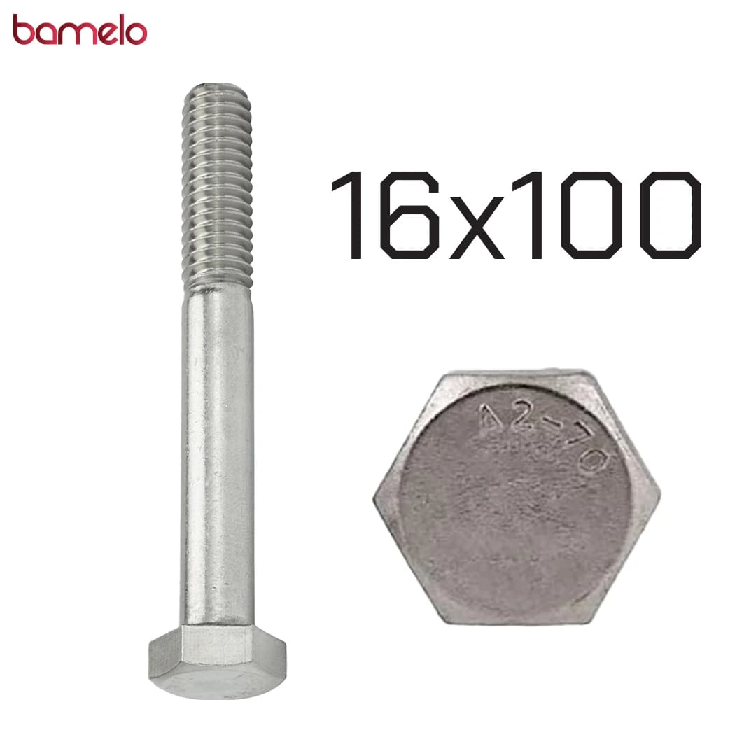 پیچ شش‌گوش 16 در 100 نیم‌دنده