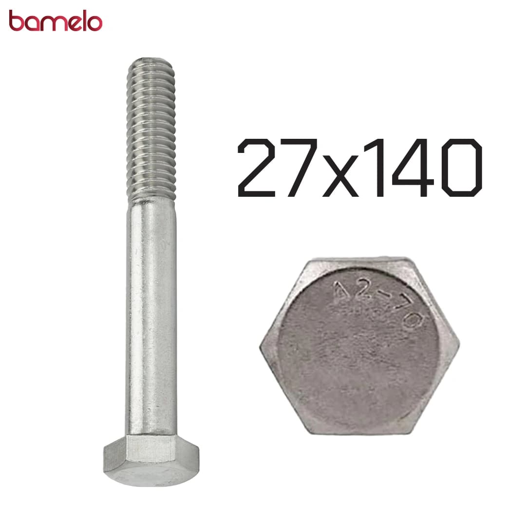 پیچ شش‌گوش 27 در 140 نیم‌دنده