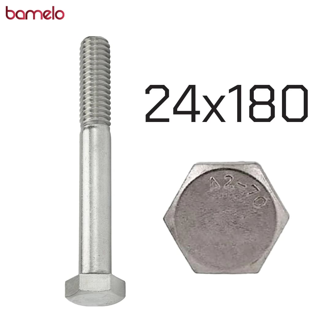 پیچ شش‌گوش 24 در 180 نیم‌دنده