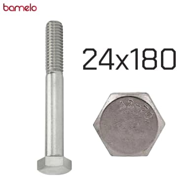 پیچ شش‌گوش 24 در 180 نیم‌دنده