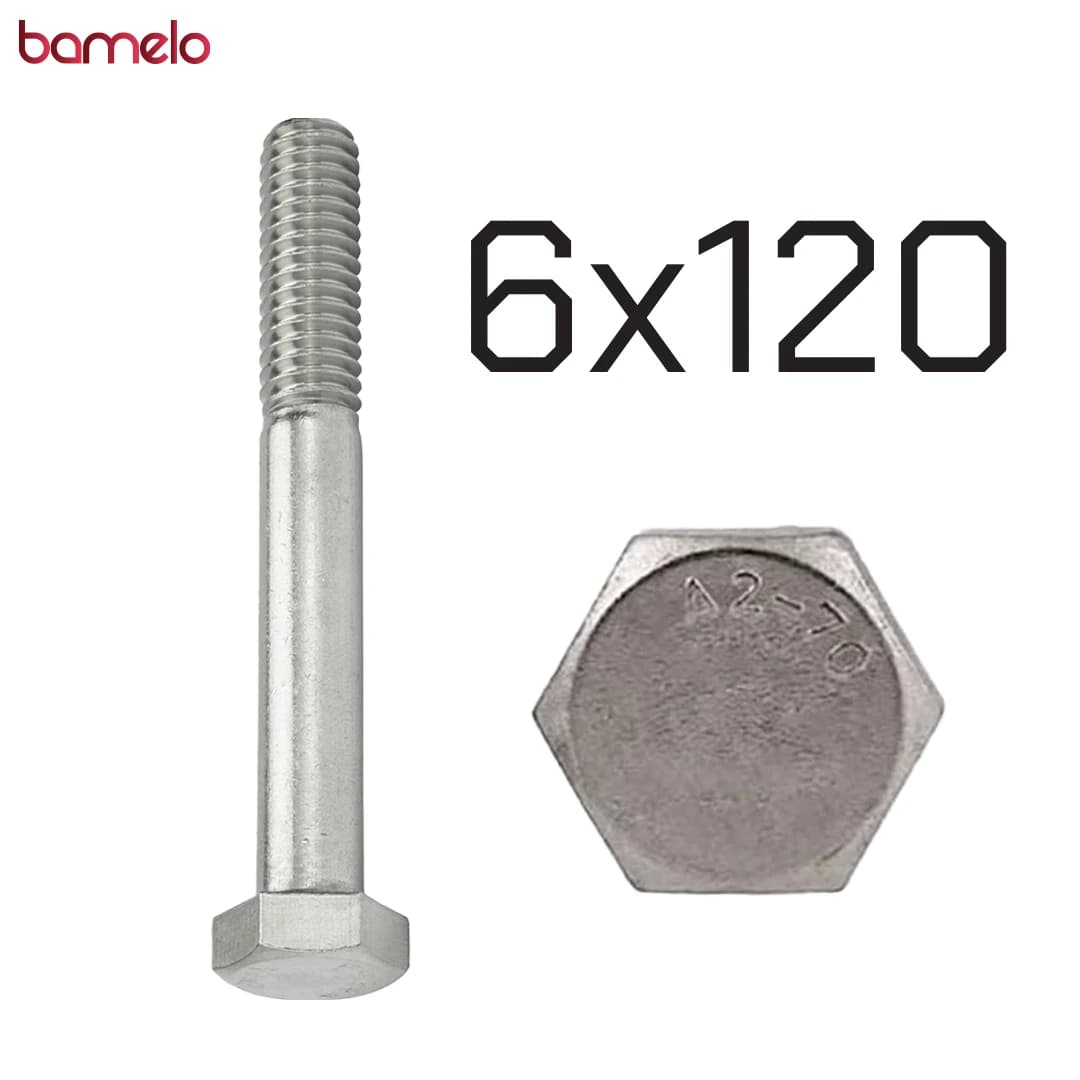 پیچ شش‌گوش 6 در 120 نیم‌دنده