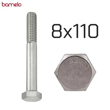 پیچ شش‌گوش 8 در 110 نیم‌دنده