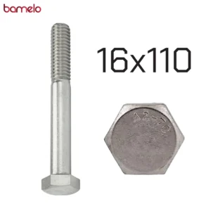 پیچ ششگوش 16 در 110 نیمدنده 9 پیچ ششگوش 16 در 110 نیمدنده