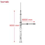 دکل پایه دوربین شهری 9 متری با دستک 6 متری